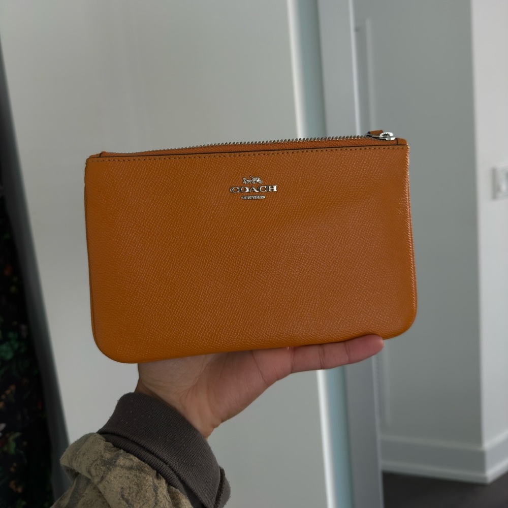 Coach leather wristlet wallet